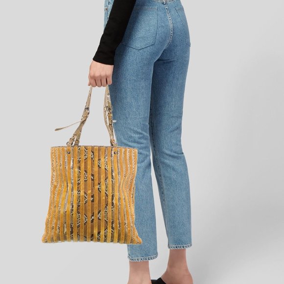 BOTTEGA VENETA Python Tote Velvet Stripes - Picture 2 of 16